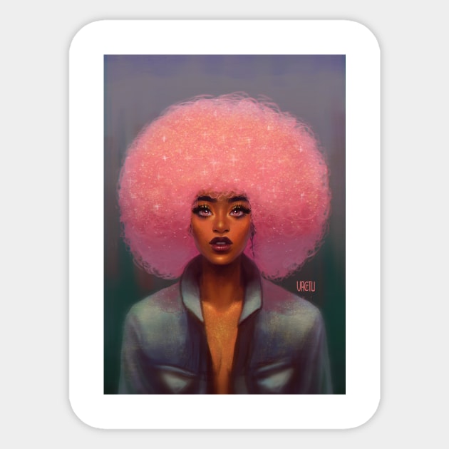 P!nk Afro Sticker by VactuART